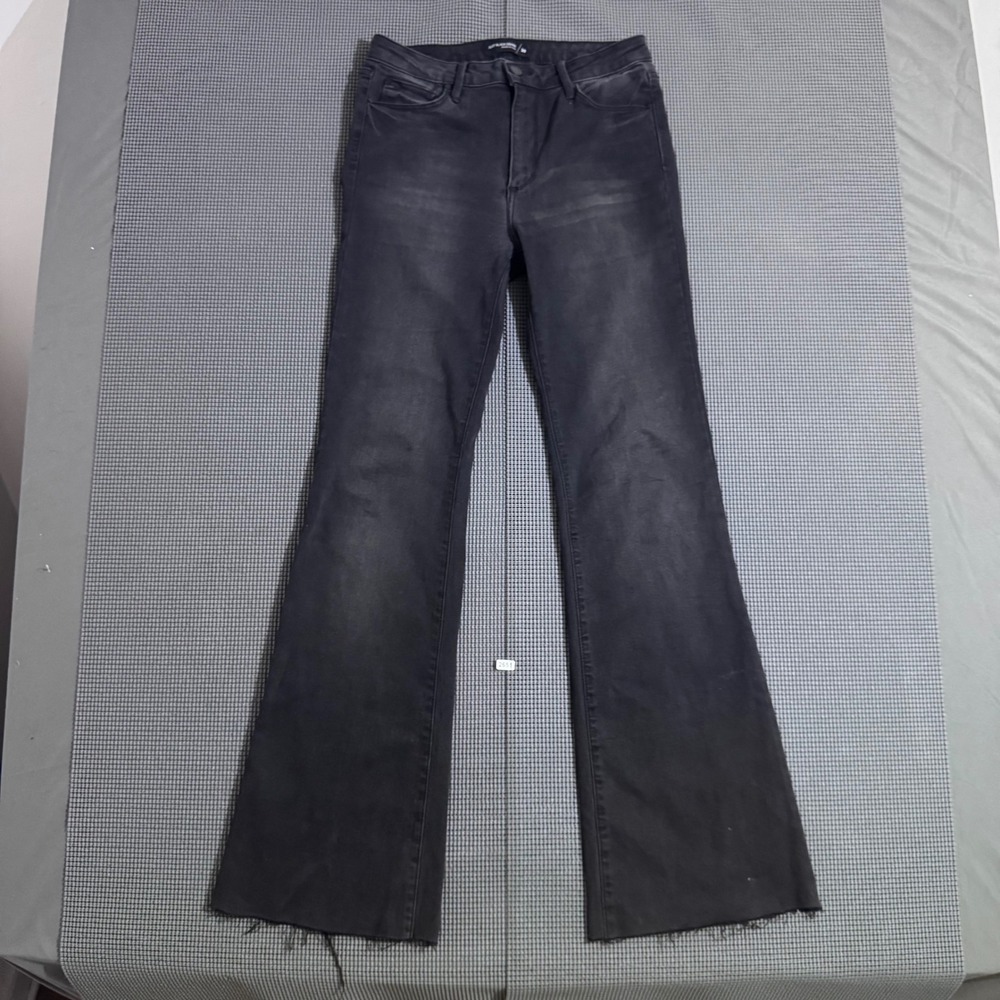 Just Black Denim Womens Flare Jeans Faded Black Raw Hem Size 29 Made in USA